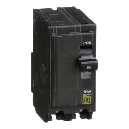 Square D Miniature Circuit Breaker, QO Series, 50A, 2 Pole, 120/240V AC, 10kA at 120/240V AC QO250CP
